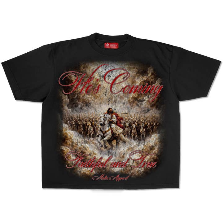 Malta Apparel LLC - Wholesale Screen Printed T-Shirt - Unisex - He’s Coming Graphic Tee (Oversized Fit)