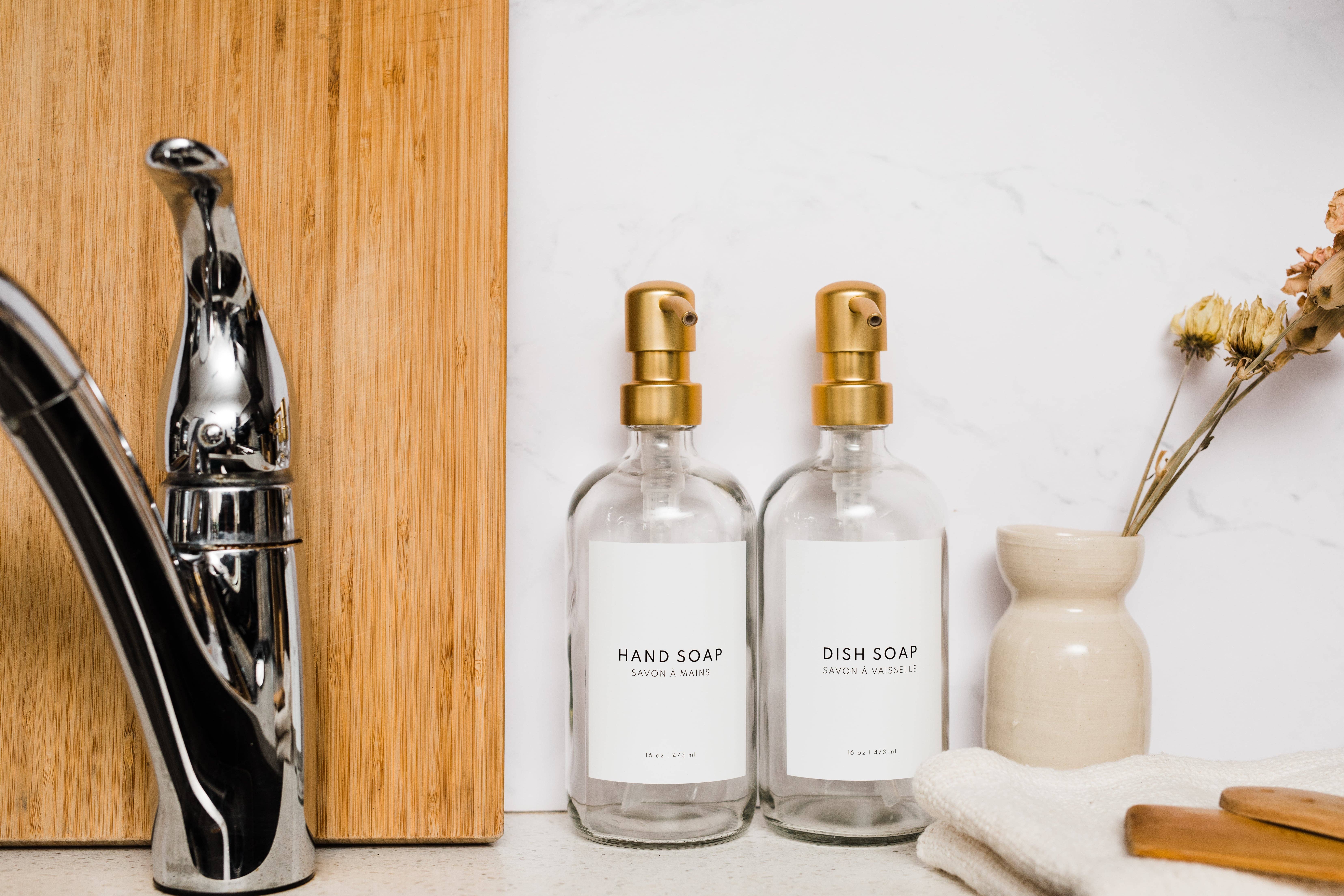 The Little Spruce Home - Wholesale Soap Dispenser - 16 oz Clear Glass Soap Dispenser0