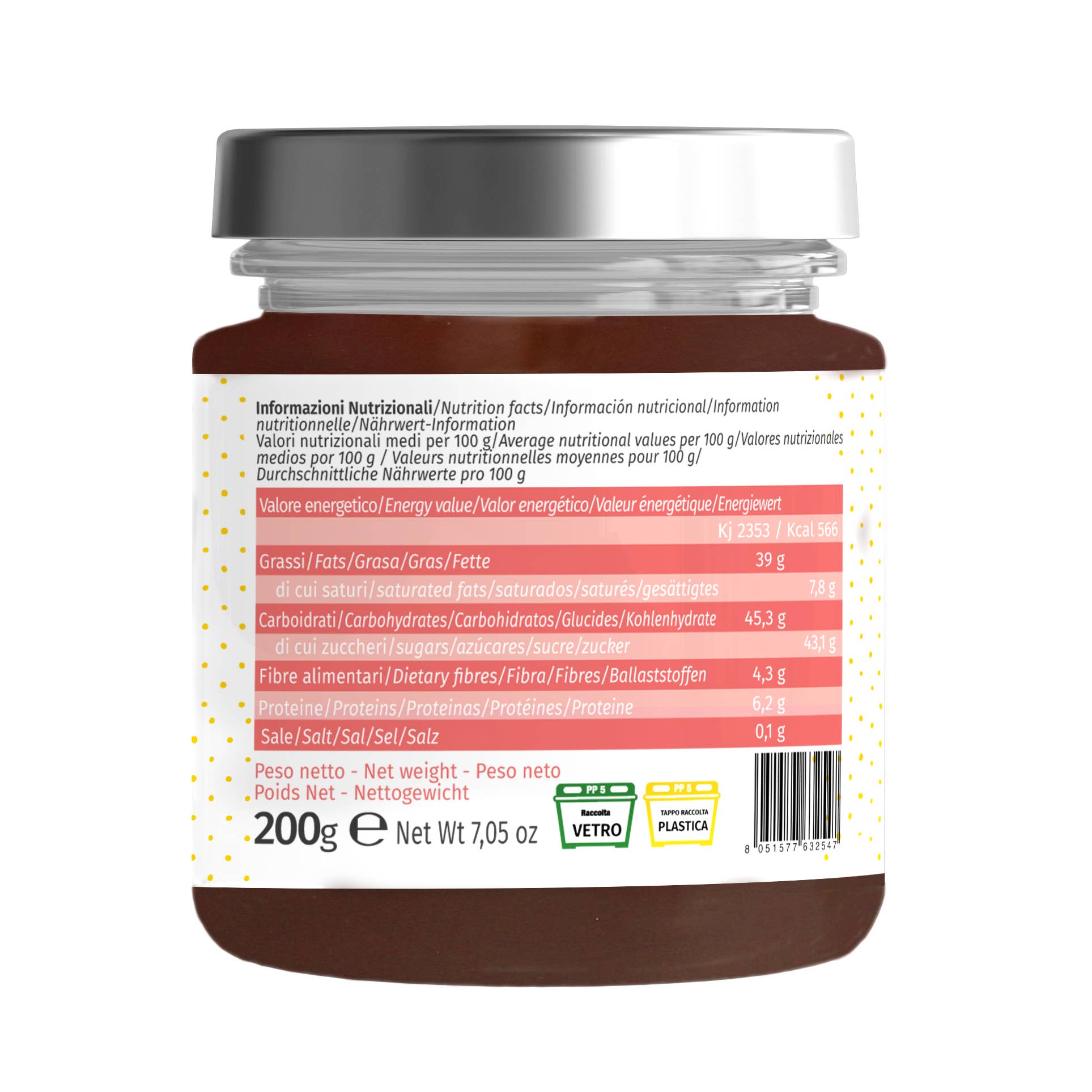 Dolcincasa.com - Vente Chocolat - Crème au chocolat tartinable sans gluten 200 g1
