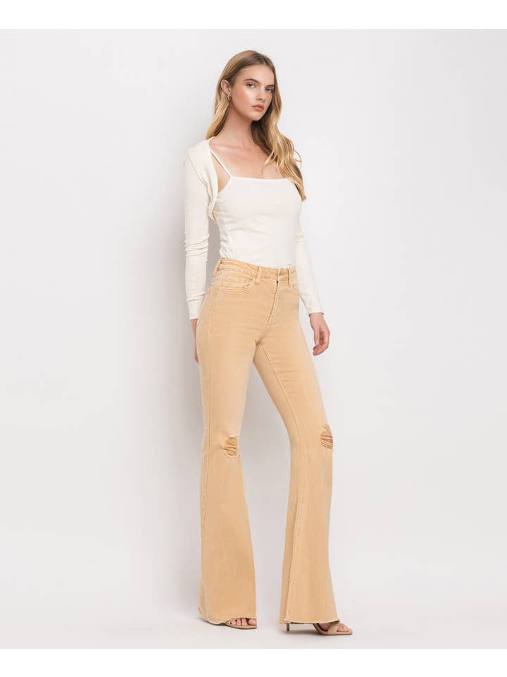 DUGDRÅBE SUPER FLARE JEANS MED HØJ HØJDE V3029 for engroshandel på Faire6