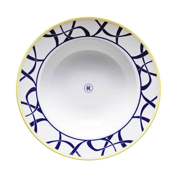 PRESENT BLUE soup plate with wings for wholesale by REMINISCENCE HOME