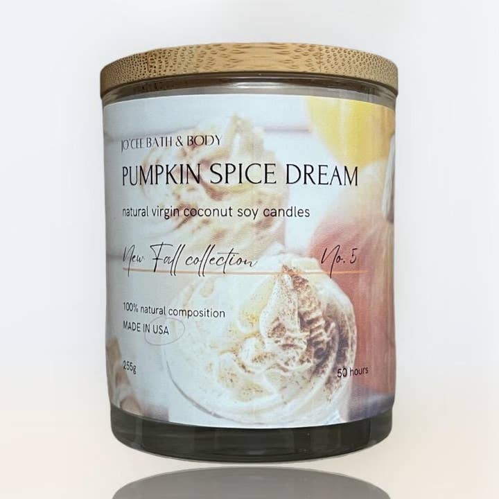 Vela de Soja de Coco Pumpkin Spice Dream No.5 por atacado de TifOrganics