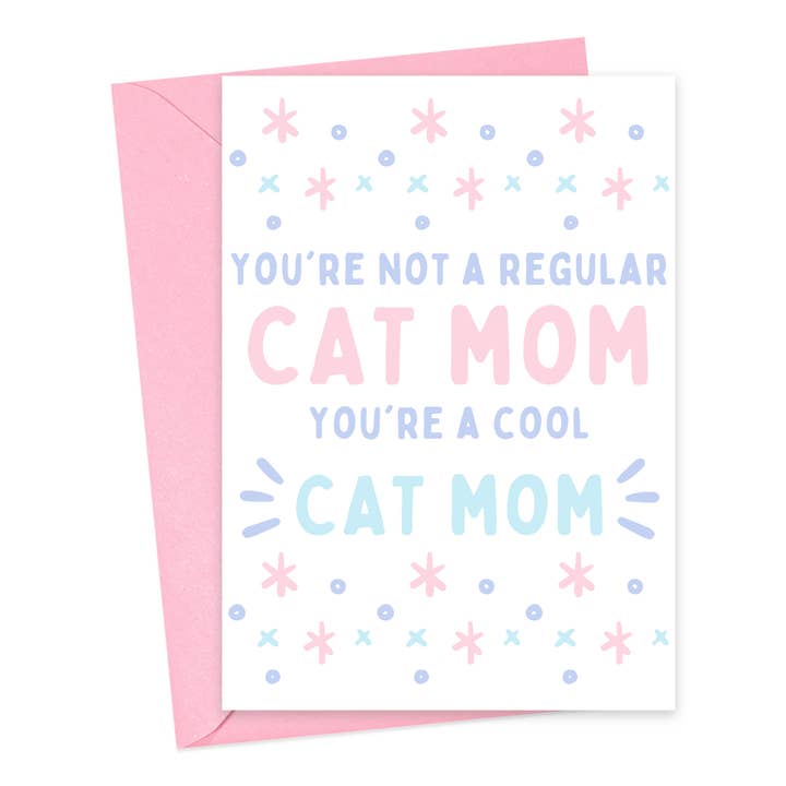 Funny Mothers Day Card from the Cat Cute Cat Mom Gifts for wholesale by R is for Robo