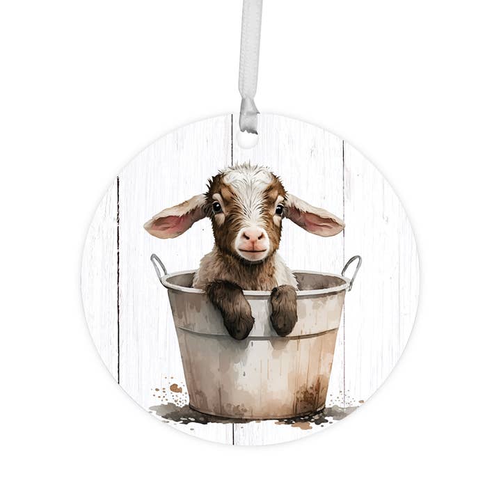 LifeSong Milestones - Wholesale Ornament - Baby Goat Hanging Ornament - Farmhouse Farm Animal Decor