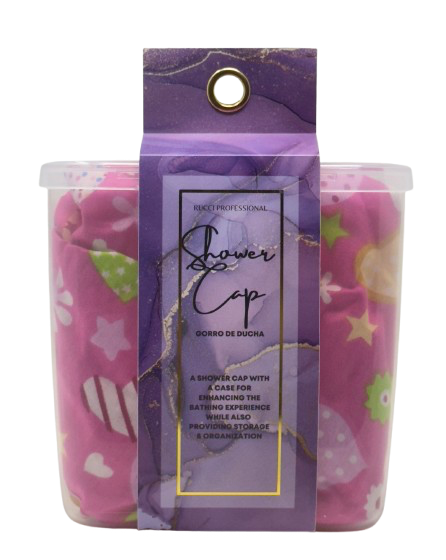 Rucci Professional – Großhandel Duschhaube – Wasserfeste stylische Duschhaube in wiederverwendbarem Behälter0