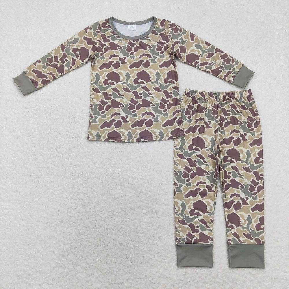 Aier Wholesale - Wholesale Sleepwear Set - Kids - Baby Boys Camo Bamboo Pajamas Rompers Sibling Clothes Sets0