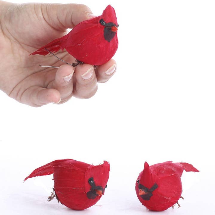Factory Direct Craft - Wholesale Artificial Flowers - 3" Small Artificial Cardinals (Package of 12 pieces)2