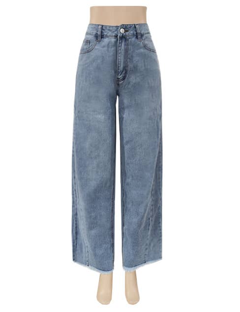 Rosa Clothing - Wholesale Jeans - Women's - High-Waist Jeans Wide-Leg Denim Pants2