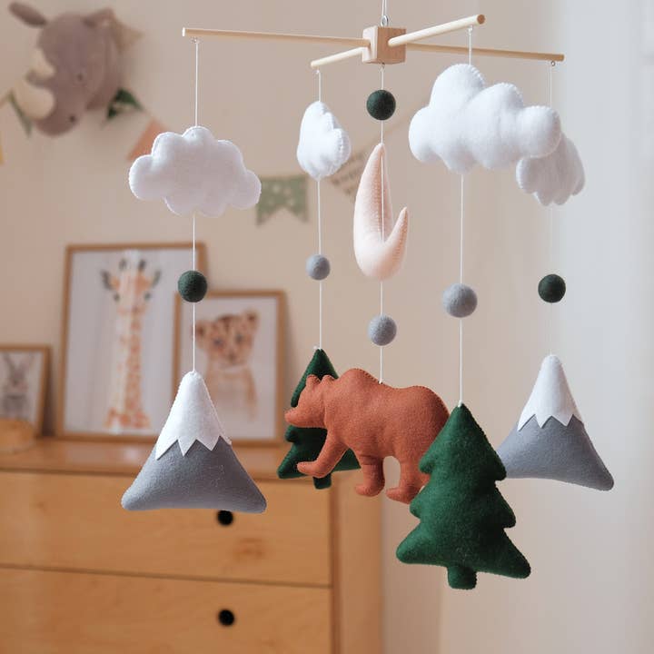 ChilDreams - Wholesale Baby mobile - Baby Crib Mobile Forest mobile Neutral Mobile Felt Mobile2