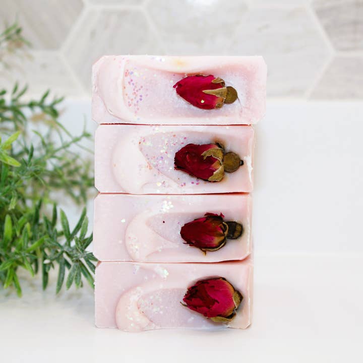 Baba Yaga Designs LLC - Wholesale Bar Soap - Fresh Cut Roses Soap Bar, Vegan Natural Skin Care Valentine