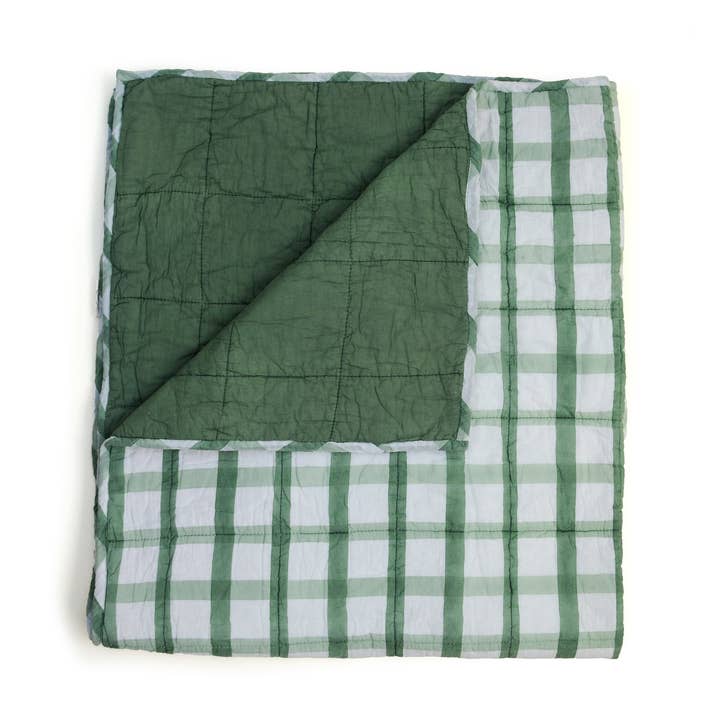 Couverture pour bébé Carrés Verts pour la vente par Piggy & Kin