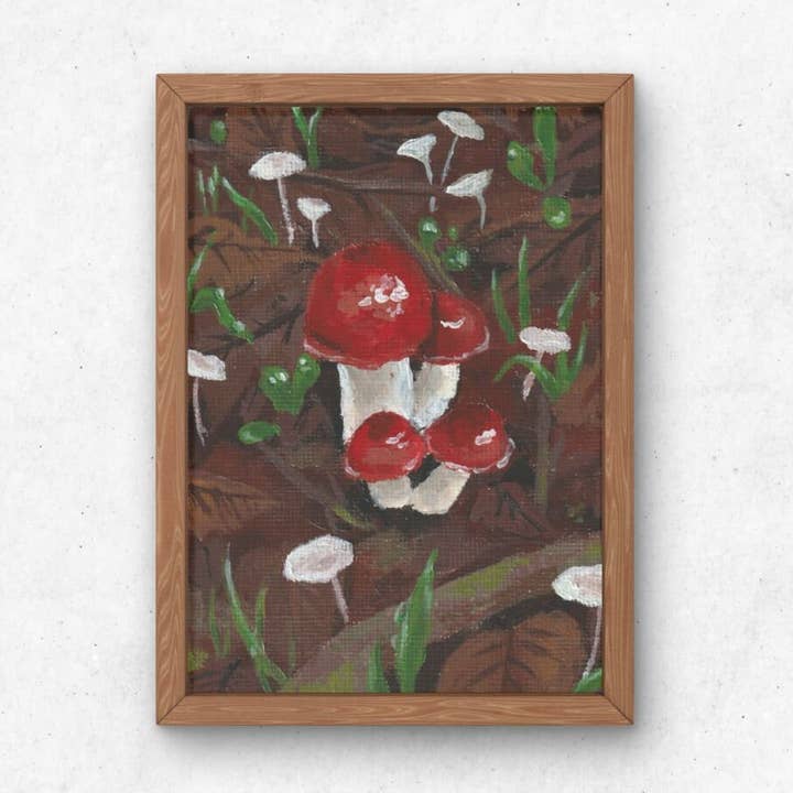 Impression artistique Mini champignons pour la vente par Larkspur Art Studio