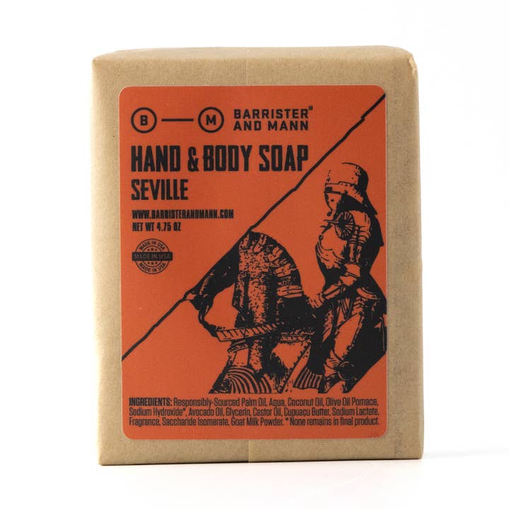 Hand & Body Soap: Seville for wholesale by Barrister and Mann