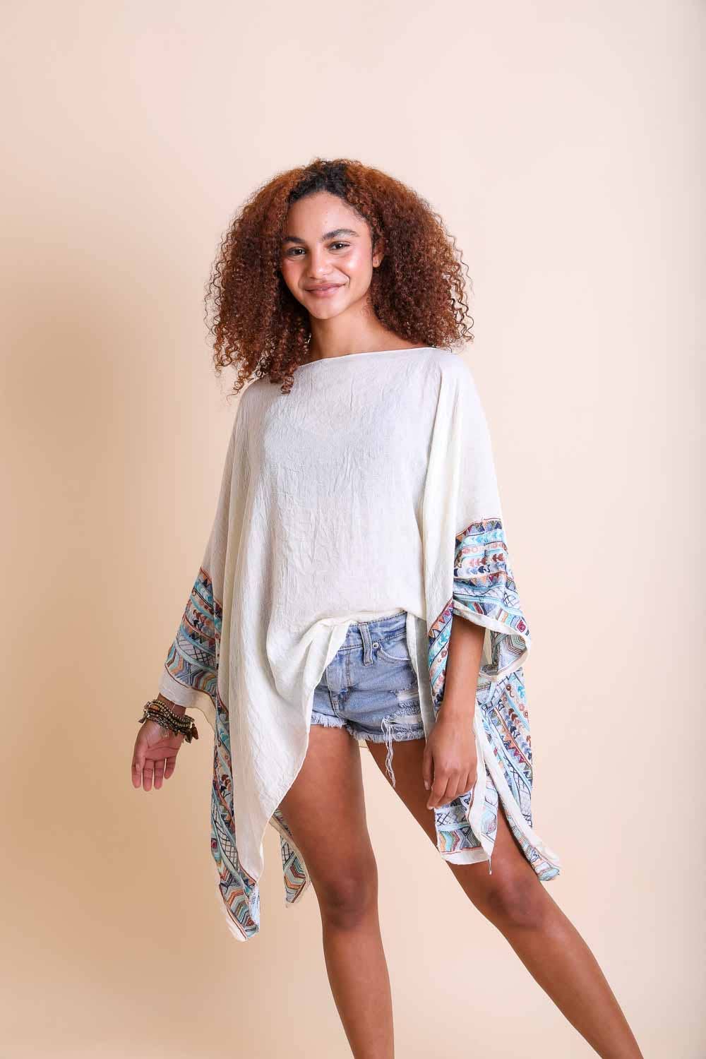 Leto Accessories - Wholesale Kimono - Women's - Bestseller Geometric Embroidered Tunic 🌸 | Versatile Wear0