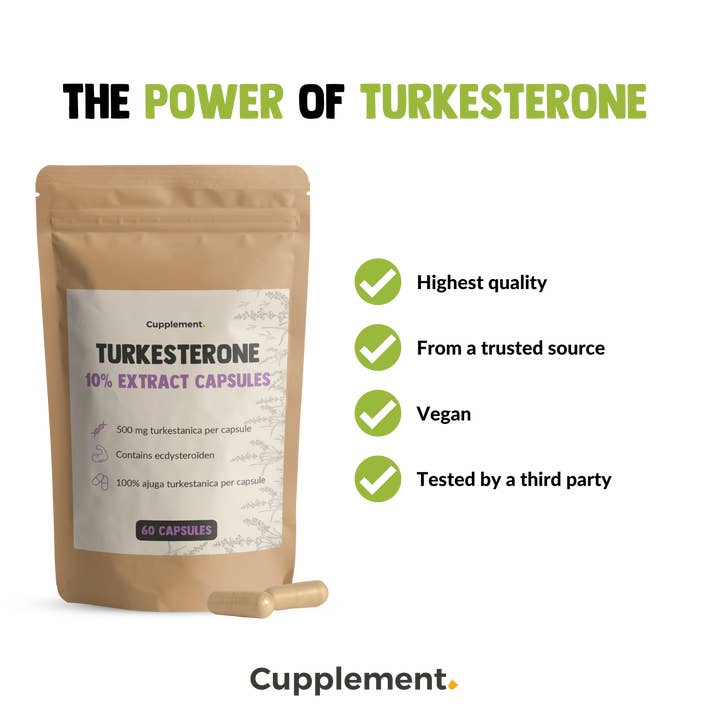 Cupplement – wholesale Oral supplement/vitamin – Turkesterone 10% Extract - 60 Capsules- Highest Quality