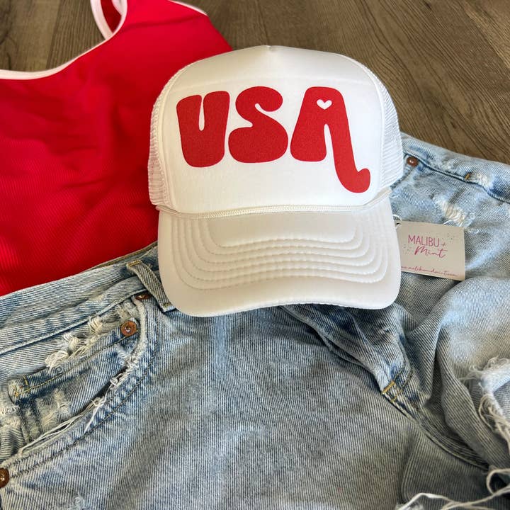 Malibu and Mint - Wholesale Trucker Hat - Women's - USA 4th of July Trucker Hat3