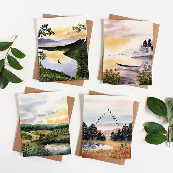 Quiet Earth Mixed Greeting Card Set for wholesale by May We Fly