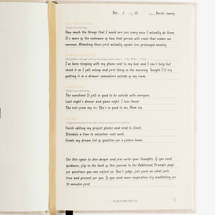 Intelligent Change - Wholesale Journal/Diary - Notes to Mindfulness Journal Oat - Daily Guided Reflection
