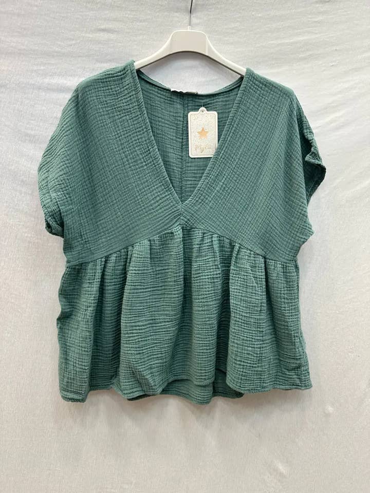 Mimi & Gogo - Wholesale Blouse - Women's - Cotton Gauze Blouse @5234-HGazeV13