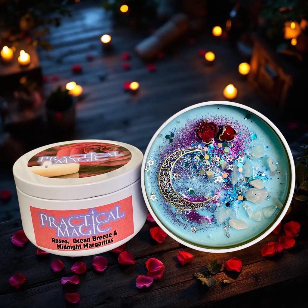 Raven’s Hearth - Wholesale Travel Candles - Practical Magic Candle | Ocean Rose Scent | Best Seller4