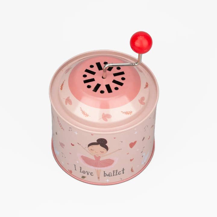 giftland - Wholesale Music Box - Kids & Baby - Tin Barrel Hand Crank Music Box - Ballerina Theme 1