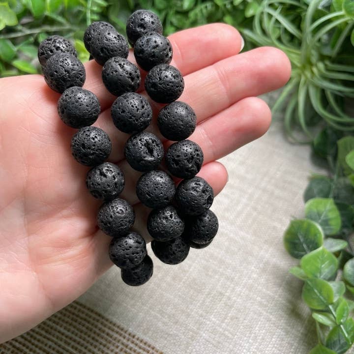 Copper Ashes - Wholesale Beaded Bracelet - Lava Stone 12mm Beaded Bracelet1