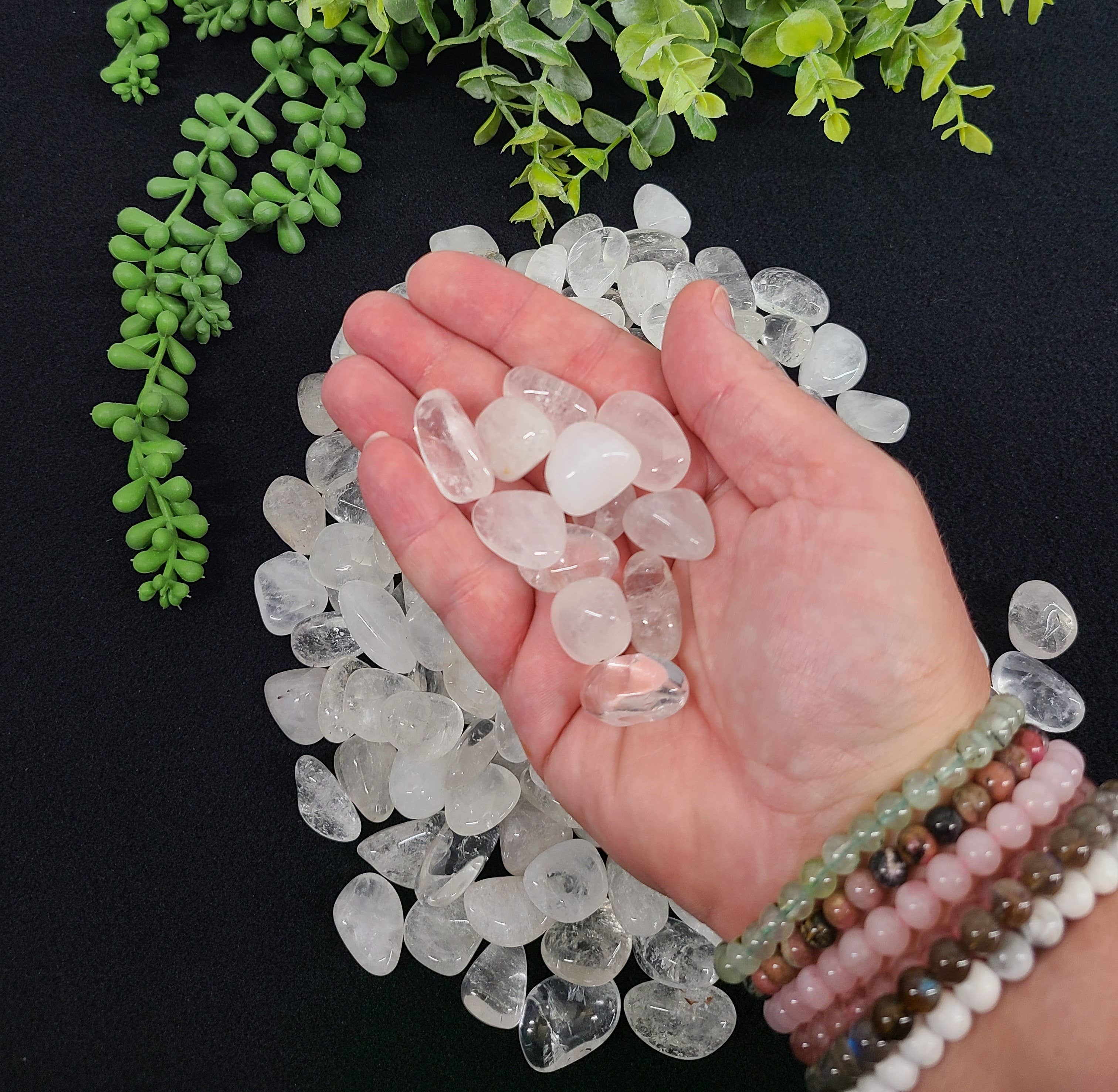 Meraki Gemstones – Engroshandel Spirituelle sten og krystaller – Klar kvarts tumlet sten (0,5 kg/1,1 lbs) 20-25 mm4