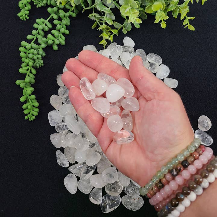 Meraki Gemstones – Engroshandel Spirituelle sten og krystaller – Klar kvarts tumlet sten (0,5 kg/1,1 lbs) 20-25 mm4