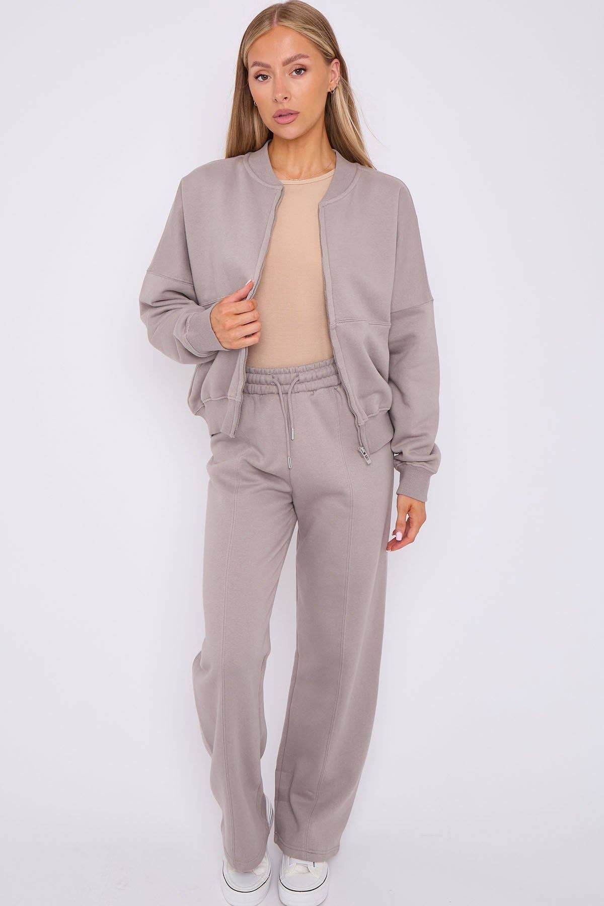 AX Labels - Wholesale Top & Pant Set (NOT Loungewear) - Women's - Oversized Bomber Style Fleece Zipper Co-ord60
