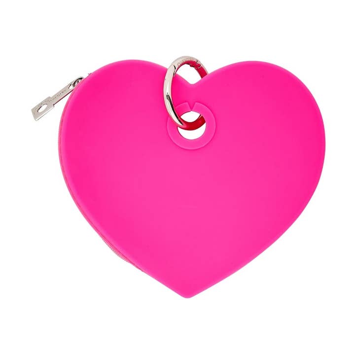 Silicone Heart Pouch - Tickled Pink for wholesale by Oventure