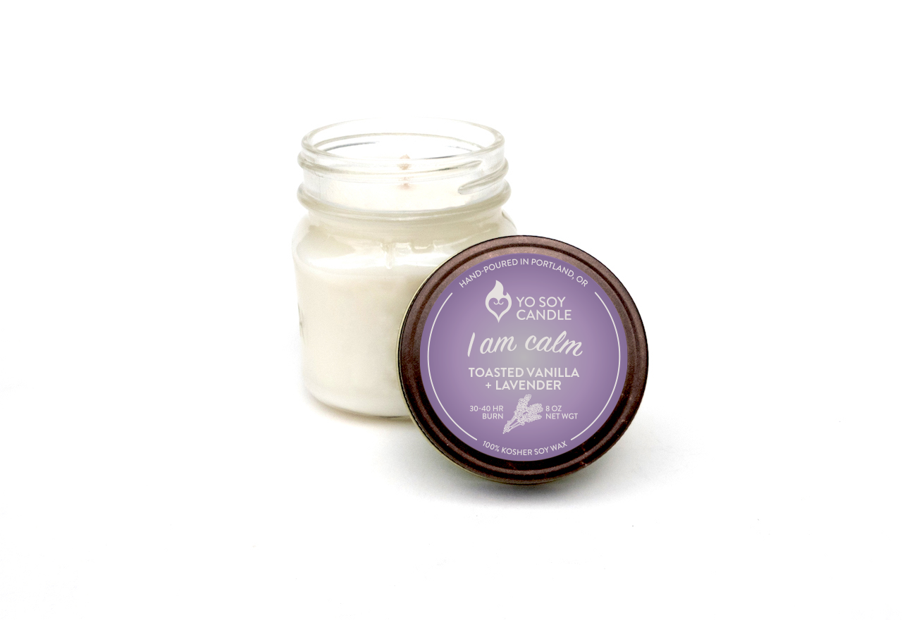 Yo Soy Candle - Wholesale Jar/Filled Candle - I AM CALM : Toasted Vanilla + Lavender1