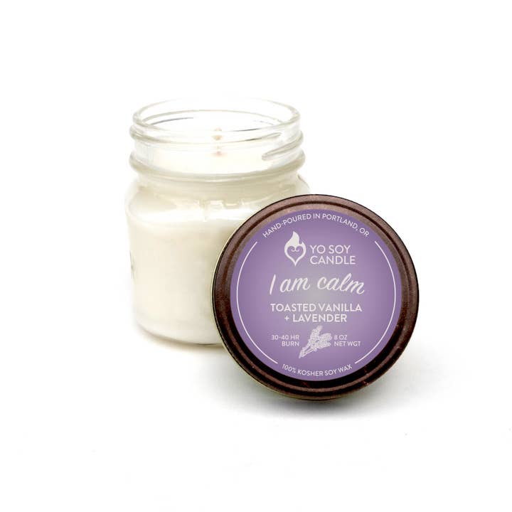 Yo Soy Candle - Wholesale Jar/Filled Candle - I AM CALM : Toasted Vanilla + Lavender1
