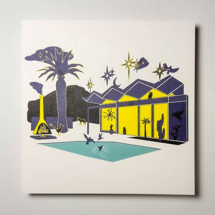 Palm Springs: "Twilight Time" Set of 4 postcards for wholesale by Kreaturetown