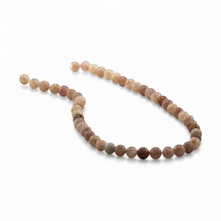 Tira de cuentas de cuarzo fresa redondas de 8 mm para venta al por mayor de Quasar Gems USA