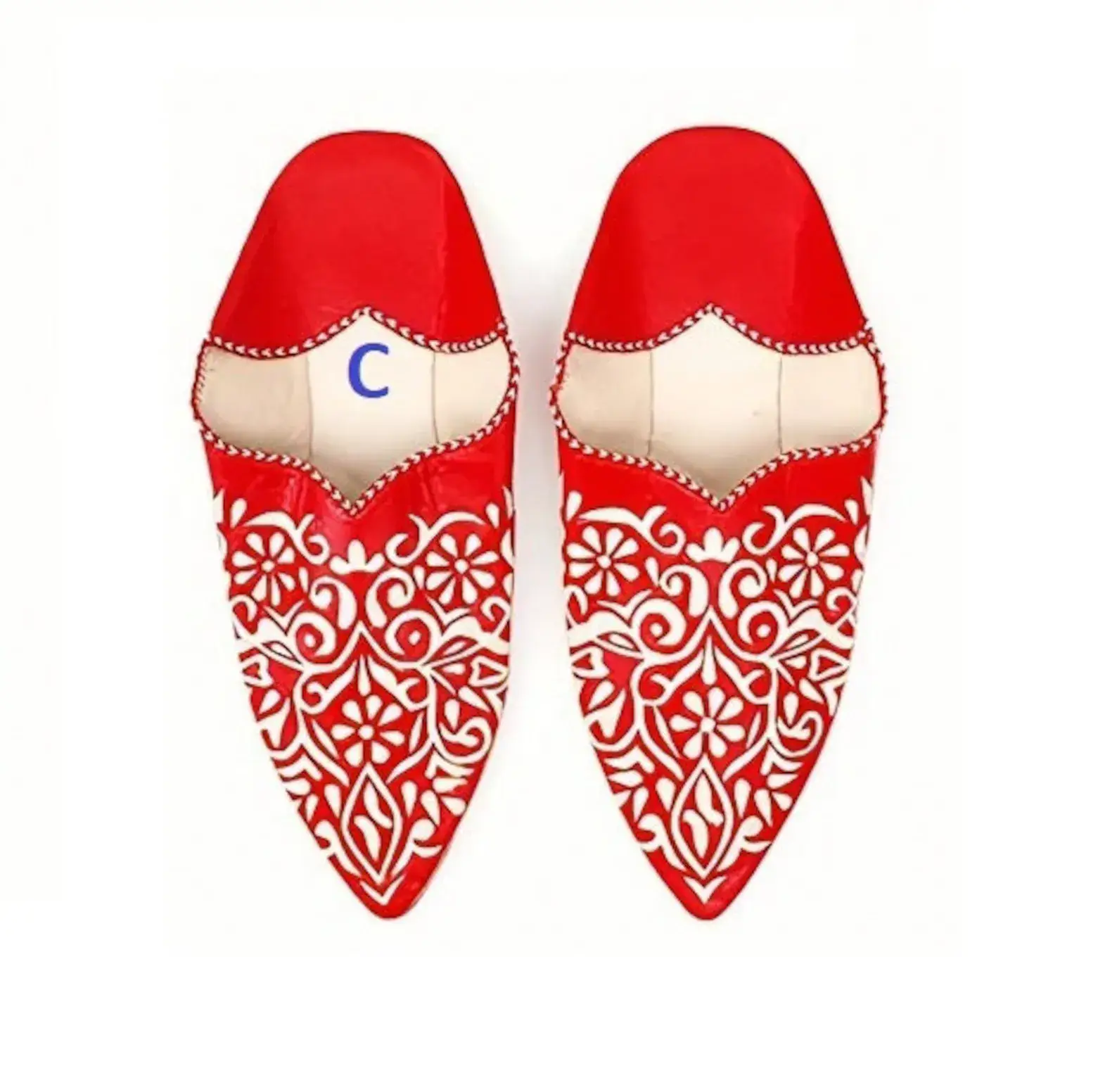 DarKech – wholesale Tofflor - Dam – Marockanska läderskor med paljettbroderi för kvinnor9