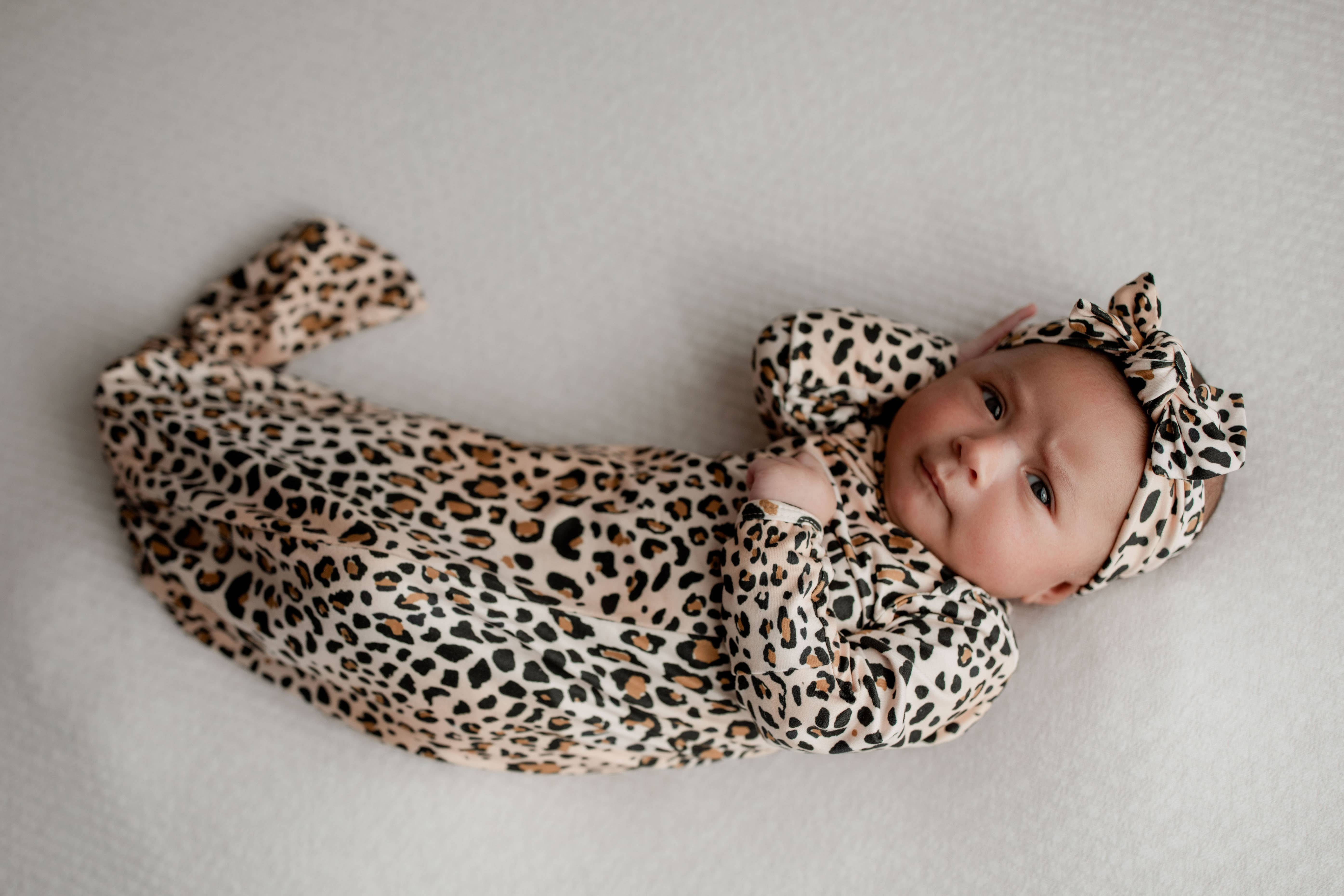 Three Little Tots - Wholesale Babygown - Baby - Leopard Knotted Gown10