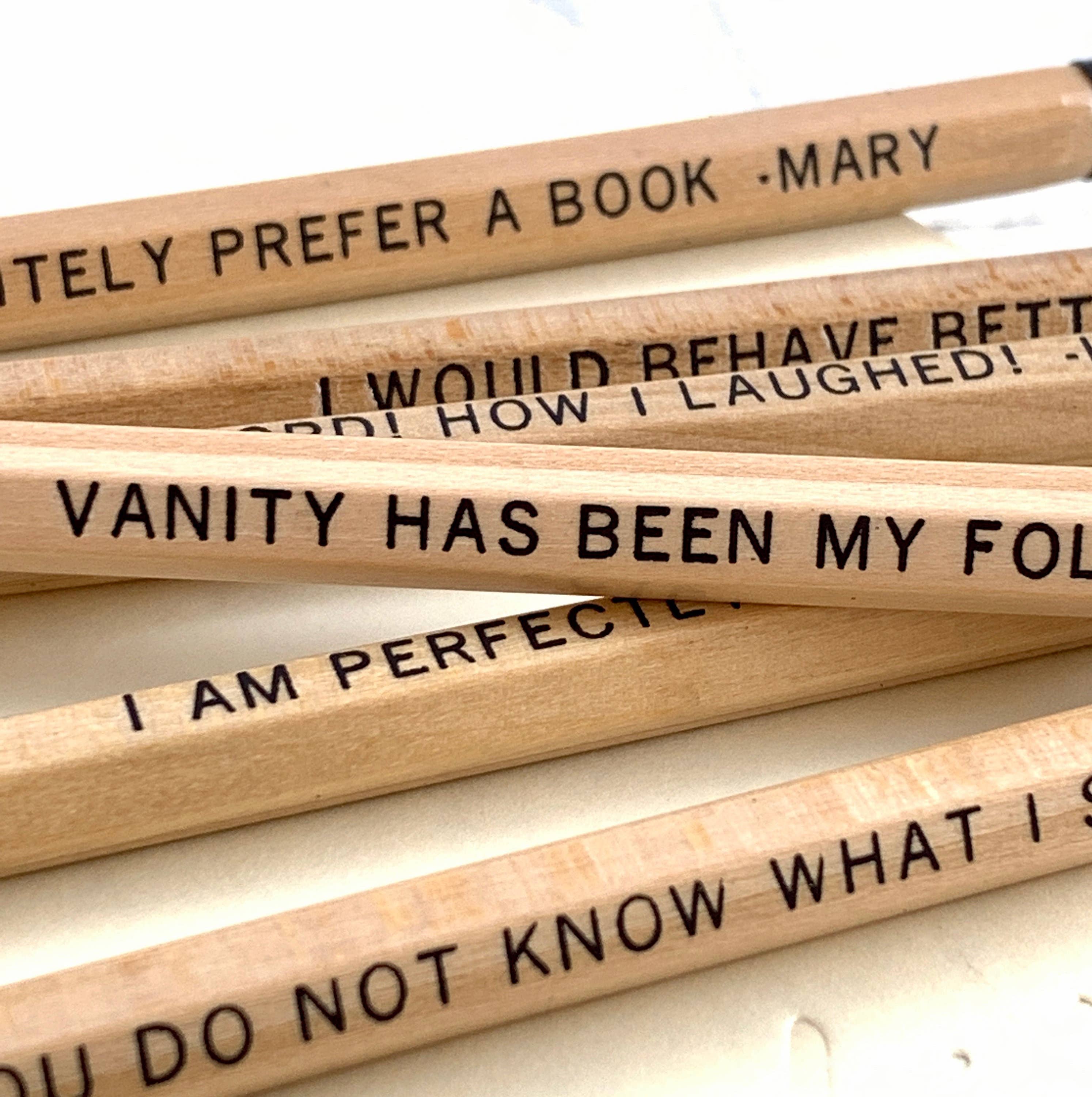 Lit & Whimsy - Wholesale Pencil - Pride and Prejudice The Bennets Quote Pencils2