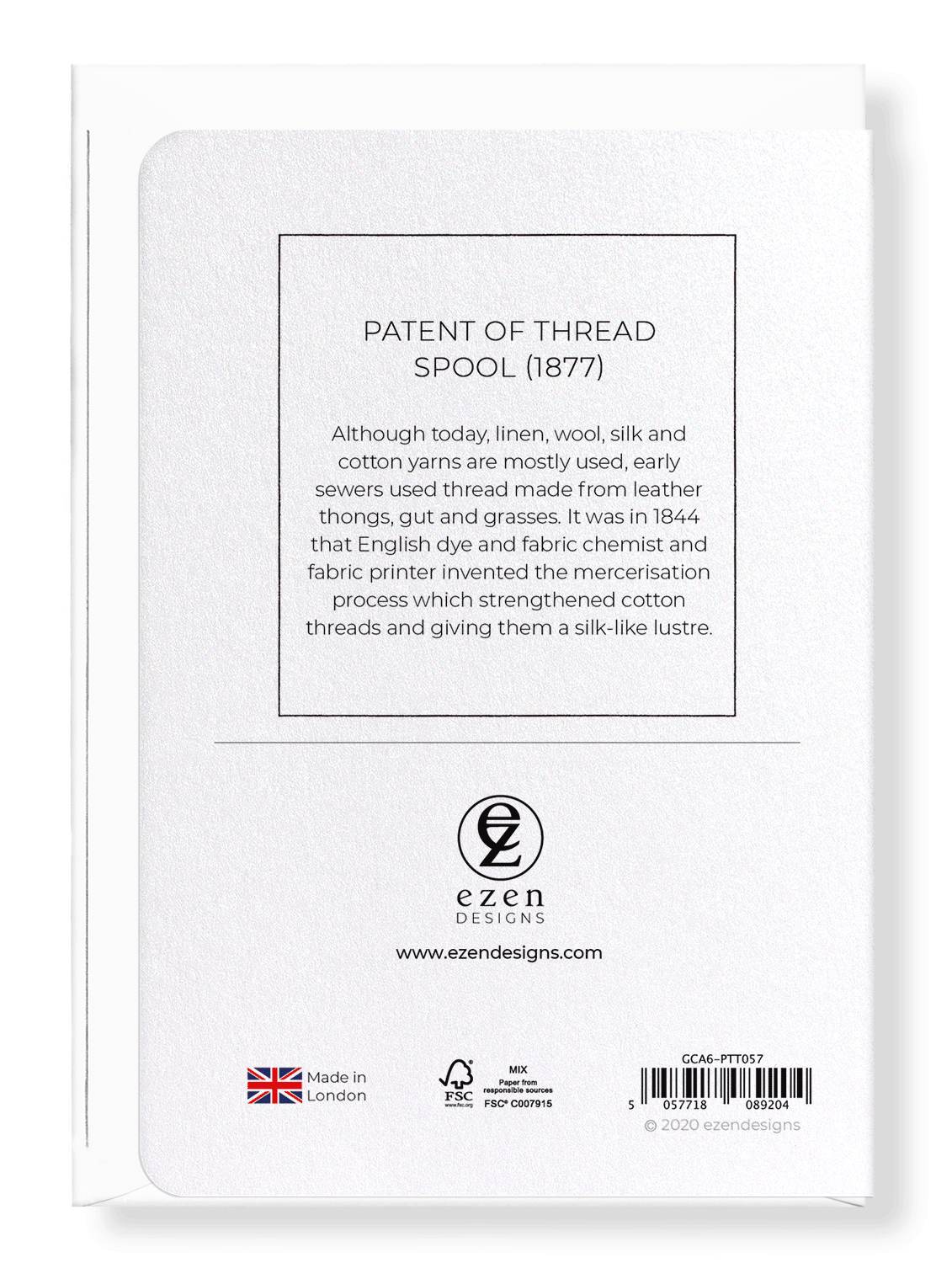 Ezen Trade – wholesale Everyday greeting card – PATENT OF THREAD SPOOL (1877): Greeting Card1