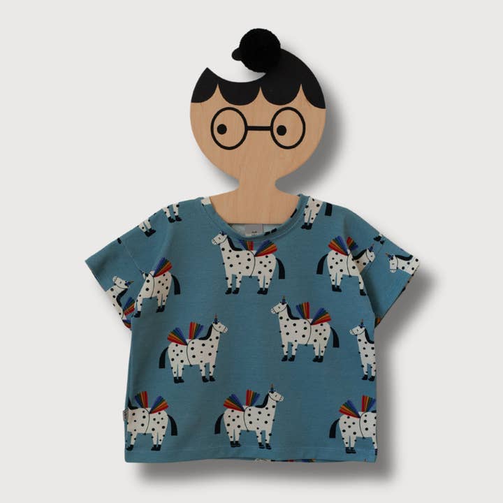 HORSE ON BLUE OVERSIZE SHIRT for wholesale by Dont Grow Up