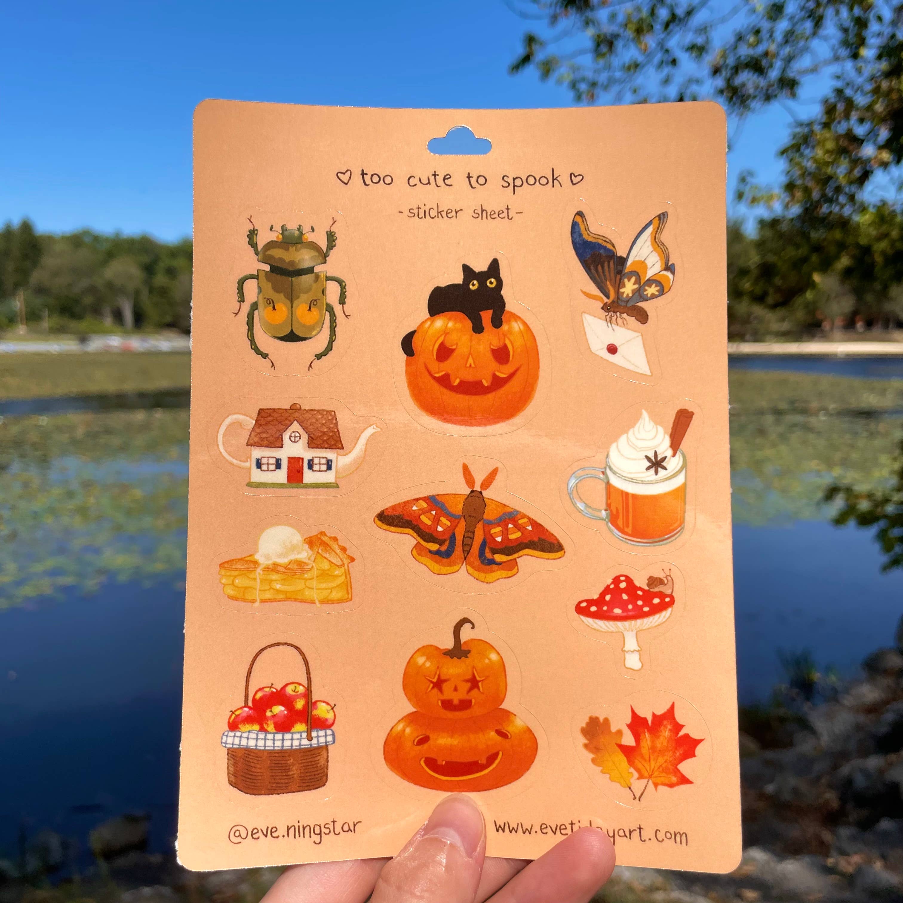 Tiday Art - Wholesale Sticker - Fall and Halloween Vinyl Sticker Sheet - 5x7” Size5