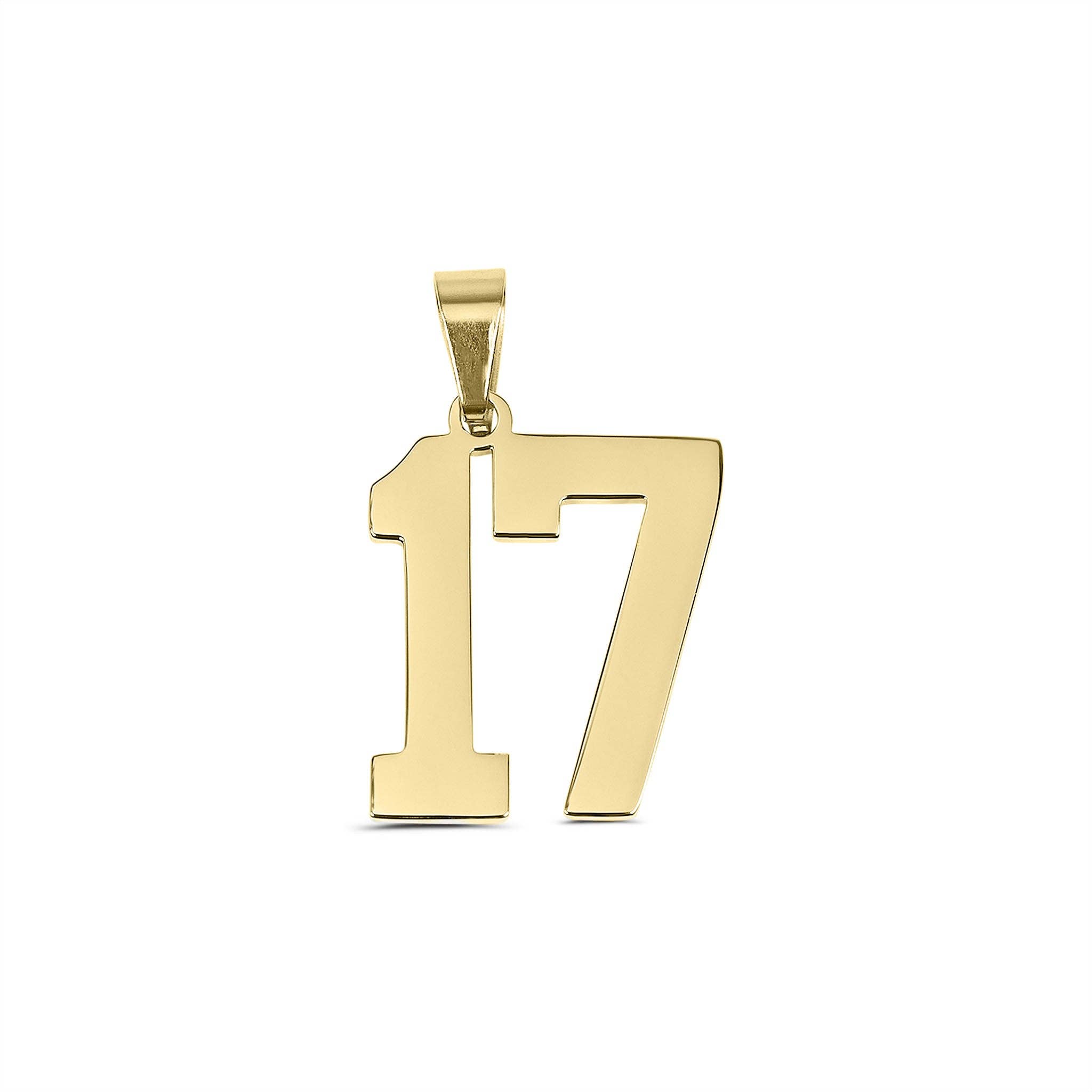 WJW – wholesale Individual charm/pendant – 18K Gold Sport Number Pendant17
