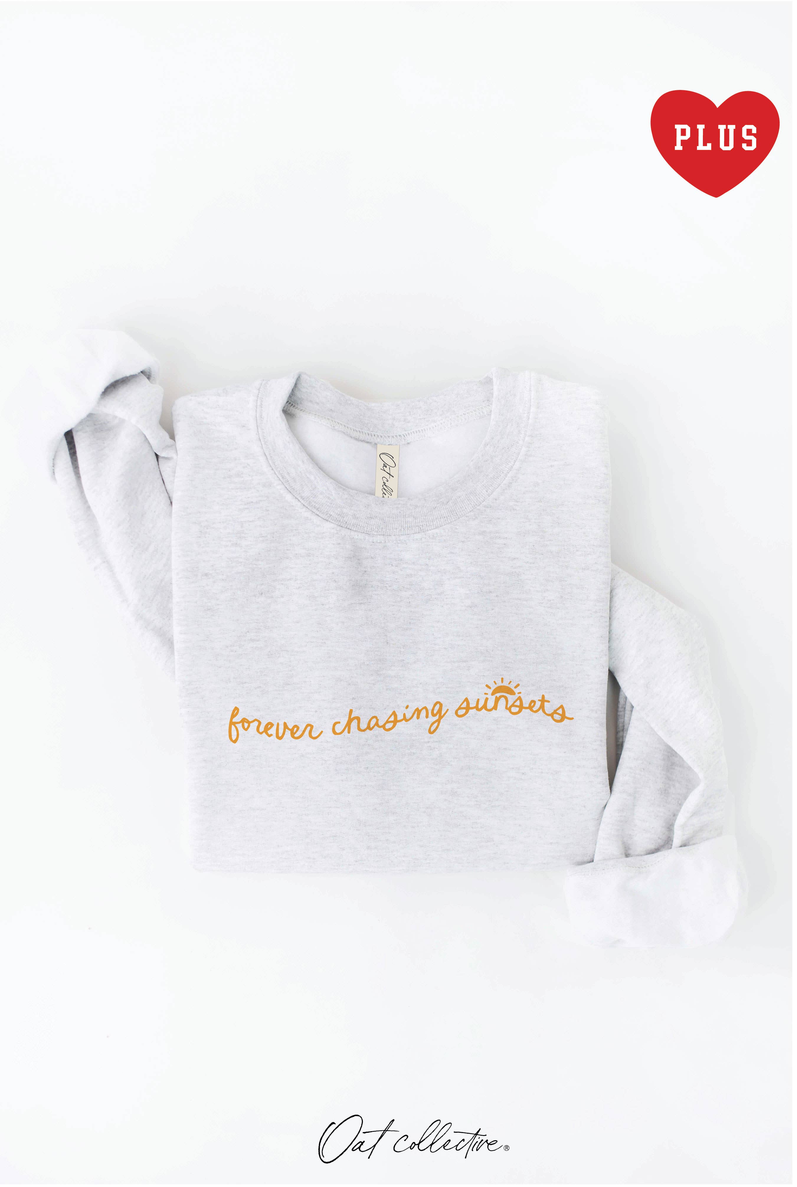 OAT COLLECTIVE - Wholesale Graphic Sweatshirt - Women's - FOREVER CHASING SUNSETS  Plus Graphic Sweatshirt1