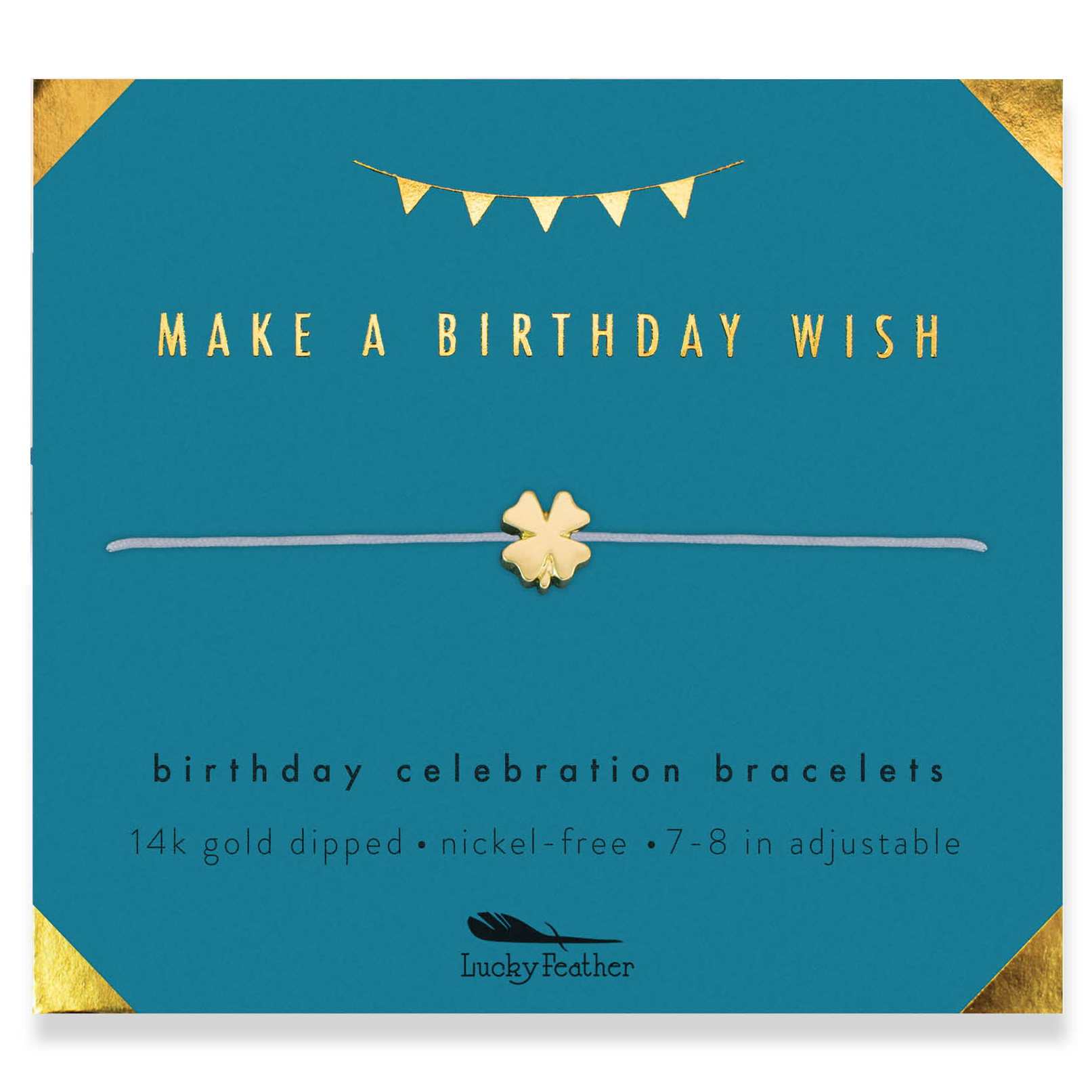 Lucky Feather - Wholesale Charm/Dangle Bracelet - Birthday Bracelet + Envelope - 'Make a Birthday Wish!'0