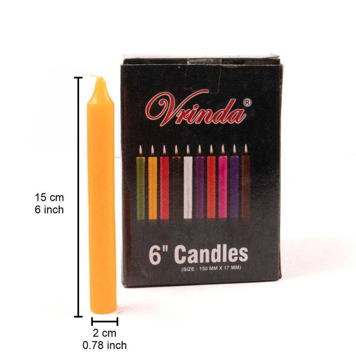 Vrinda - Wholesale Tapered Candle/Candlestick - 6" Taper Orange Candles (36 in a pack)2