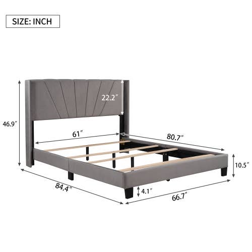 VTNG50 - Wholesale Bed - Queen Size Velvet Upholstered Platform Bed,Box Spring Needed32