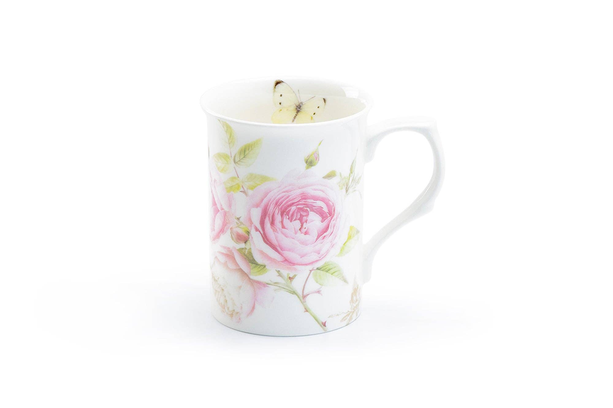 Grace Teaware - Wholesale Coffee Mug - Beau Rose Butterfly Bone China 10oz Mug Single Mug1