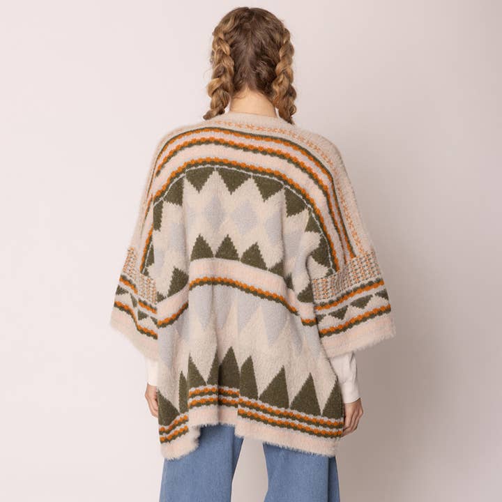 Wona Trading, Inc. - Venta al por mayor Poncho - Mujer - Cárdigan con estampado azteca