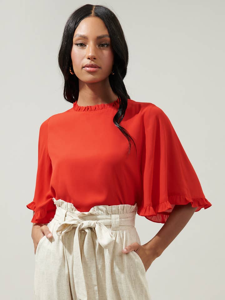 Sugarlips - Wholesale Blouse - Women's - Heartbreaker Bell Sleeve Ruffle Blouse1