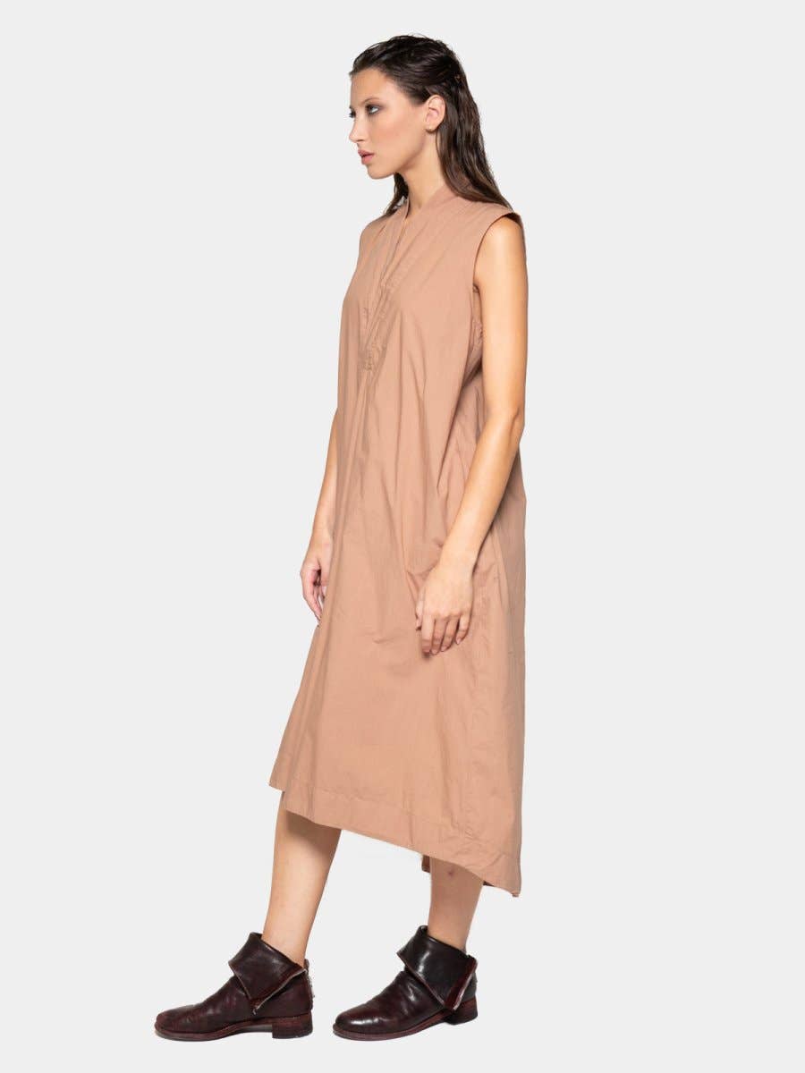 Baci & Amici Fashion - US Continental - Wholesale Dress - Women's - V-Neck Sleeveless Organic Cotton Midi Dress6