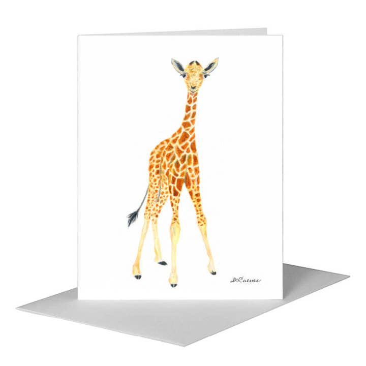 Carte de vœux Bébé Girafe (#8775A) pour la vente par Printed Canvas